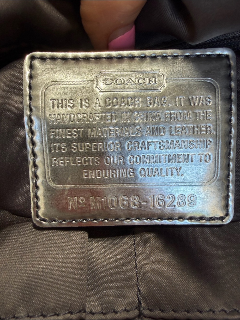 Coach Y2K Glam 2010 Poppy Op Art Tote Gray Silver Navy Patent Leather Fair - Picture 3 of 15